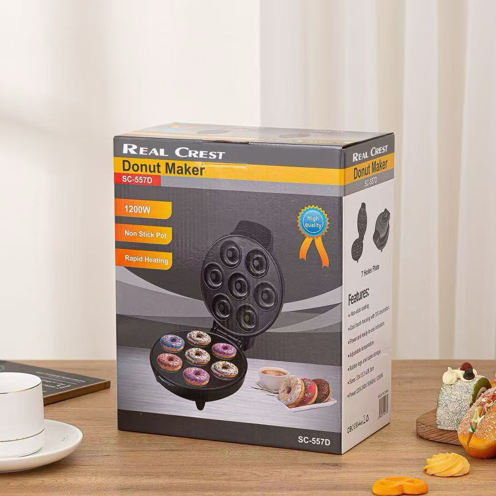 Real Crest Donut Maker Machine 1200W Rapid Heating Non-Stick Pan