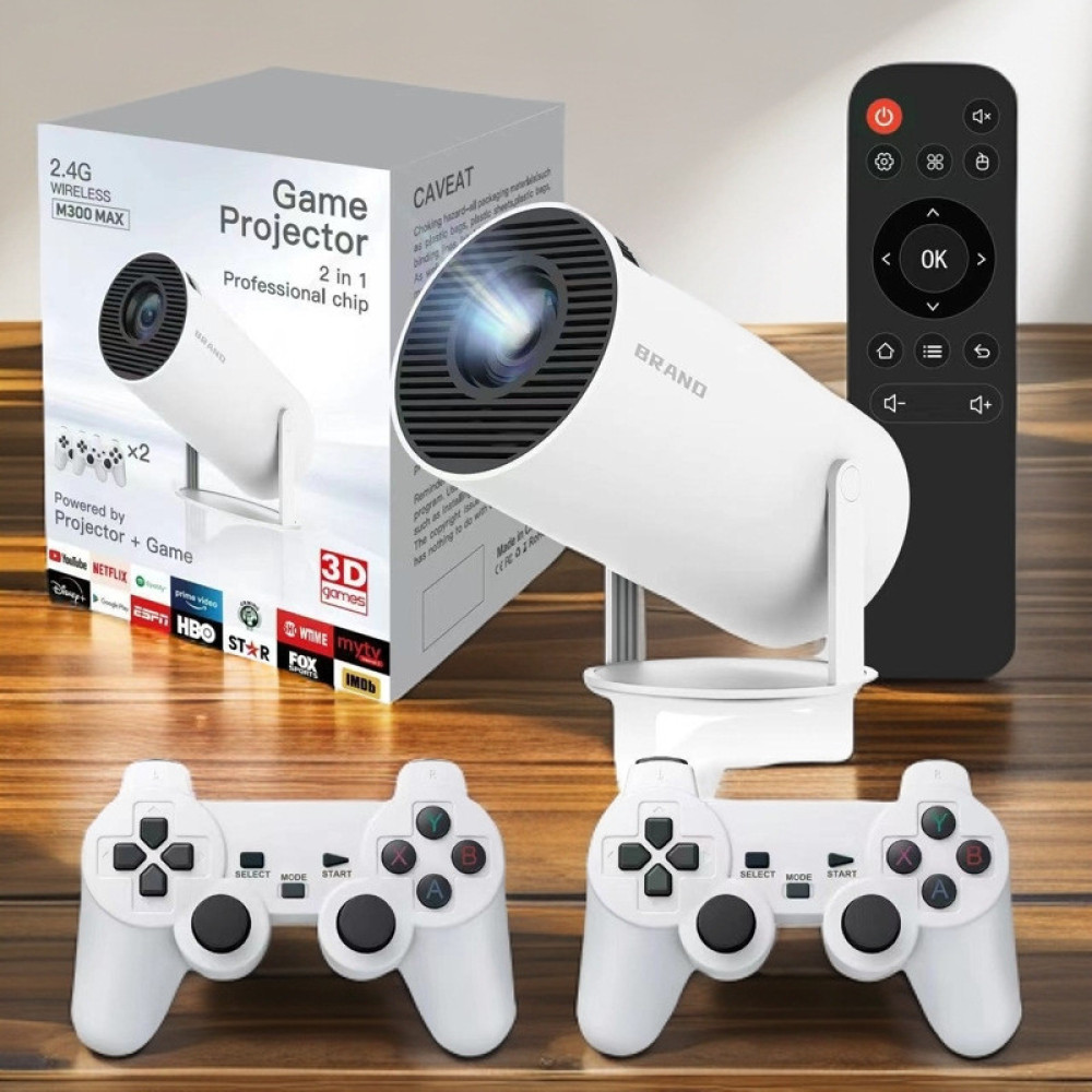 M300 Max HD 4K Dual-Player Wireless Game Projector