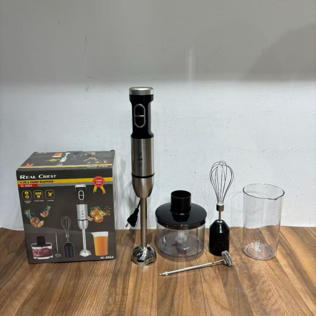 Real Crest 5-in-1 Handheld Immersion Blender & Food Processor Set (500W) - SC-8064.