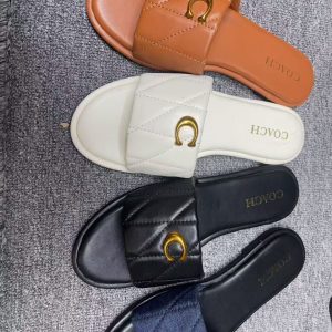 The Coach Holly Quilted Leather Slide Sandal